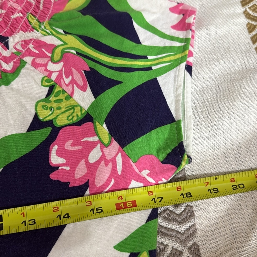 (T6) Lilly Pulitzer Dress,size M Multicolor floral elastic waist with. - Picture 5 of 9